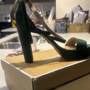 Michael Kors Dark Green Suede Heels